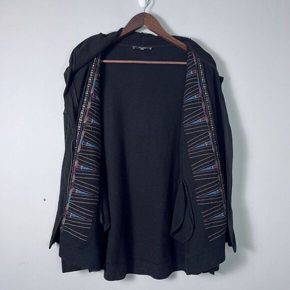 Miss Me Embroidered Sweatshirt Jacket Hoodie Distressed Hem Cotton Womens Large - Picture 6 of 16